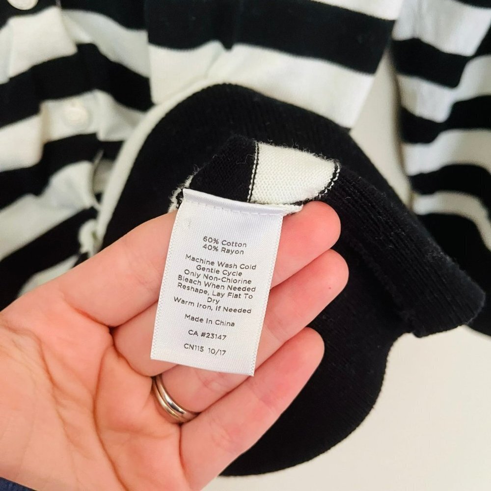 Talbots Striped Ruffle Button Front Lightweight C… - image 5